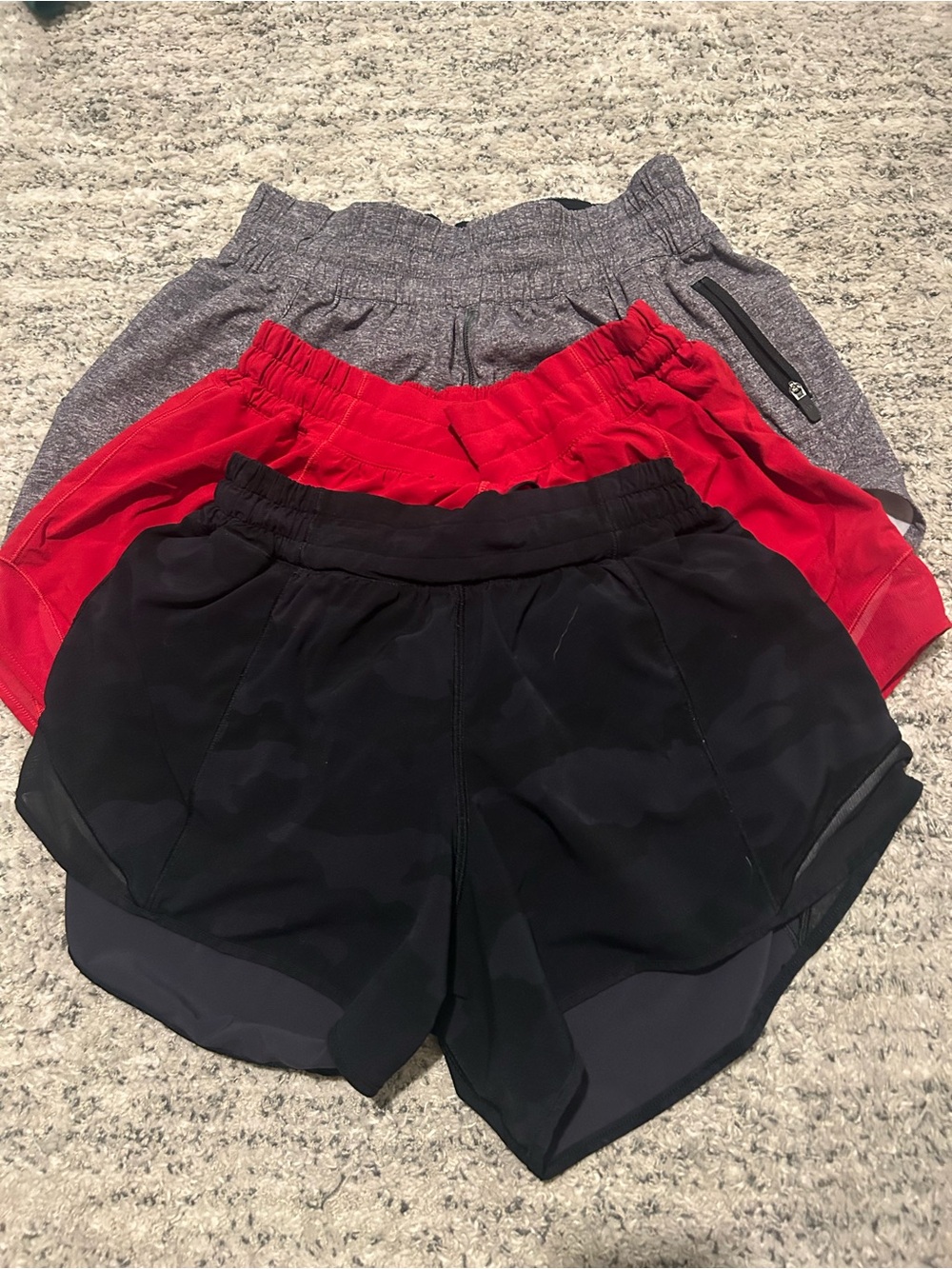 lululemon athletica Women's Athletic Shorts - Black, Red, Gray - Picture 2 of 2